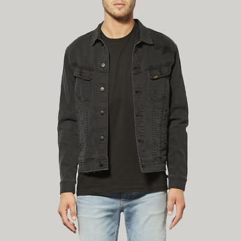 lee black denim jacket mens