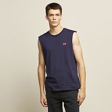 Image of Lee Jeans Australia Faded Navy RETRO LOGO MUSCLE FADED NAVY