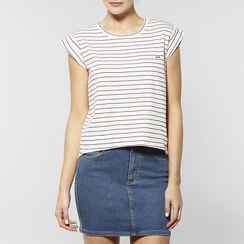 Image of Lee BACK DROP STRIPE T-SHIRT WHITE/BLACK
