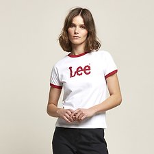 Image of Lee Jeans Australia White / Red RAGLAN RINGER LOGO TEE WHITE / RED