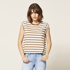 Image of Lee Jeans Australia Grapeleaf CONTRAST STRIPE NO BRAINER TEE GRAPELEAF