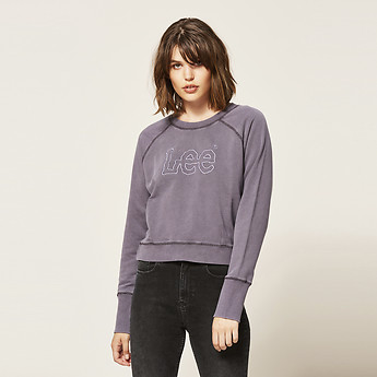 Image of Lee Jeans Australia Aubergine DART OUT LOGO CREW BURNT AUBERGINE