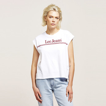Image of Lee 70S STRIPE NO BRAINER TEE WHITE