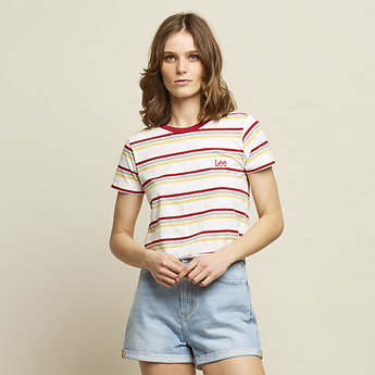 Image of Lee Jeans Australia White Stripe OUTLAND STRIPE TEE WHITE STRIPE