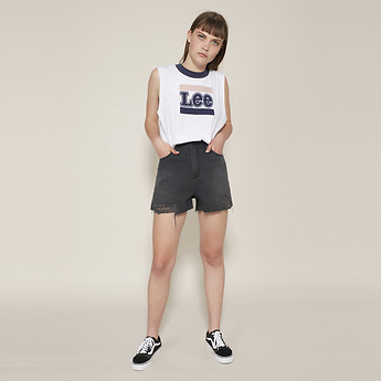 Image of Lee Jeans Australia AURA DESTROY STEVIE SHORT RAW AURA DESTROY