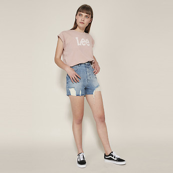 Image of Lee Jeans Australia BYGONE DESTROY STEVIE SHORT RAW BYGONE DESTROY