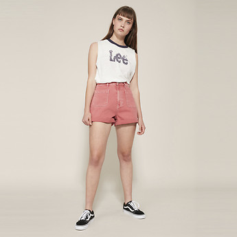 Image of Lee Jeans Australia WASHED RED PATCH STEVIE SHORT WASHED RED