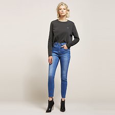 Image of Lee Jeans Australia Orion Blue HIGH LICKS CROP ZIP ORION BLUE